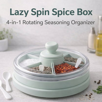 ✨ Lazy Kitchen Favorite: 5-in-1 Rotating Spice Box With Spoons