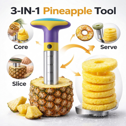 🍍 Fresh Fruit Made Easy: Stainless Steel Pineapple Corer & Slicer