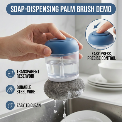 ✨ Set of 2 Kitchen Palm Brushes — Refillable Soap Dispenser Design 💧
